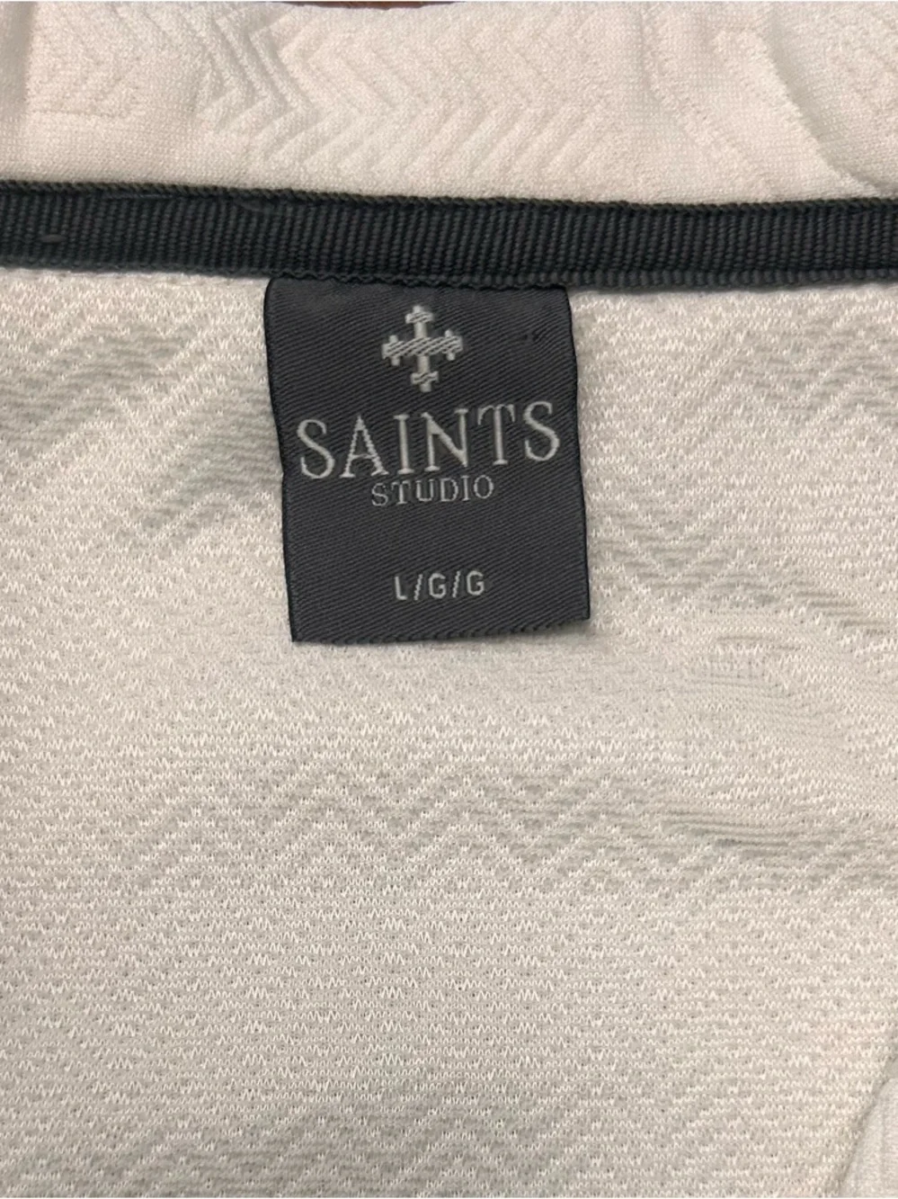 Saints White Knit Short Sleeve Button Shirt & Drawstring Shorts Set Size L NWT